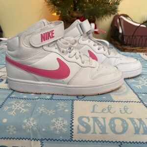 Nike Kids' White and Pink Sneakers